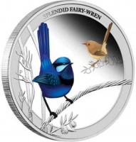 Silver coin Australia KM# 2057 SPLENDID FAIRY-WREN. P. NM.