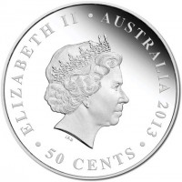 Silver coin Australia KM# 2064 ELIZABETH II. AUSTRALIA 2013. 50 CENTS. IRB.