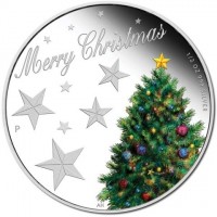 Silver coin Australia KM# 2064 Merry Christmas. P. 1/2 OZ 999 SILVER. AH.