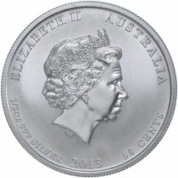 ELIZABETH II AUSTRALIA. IRB. 1/2 OZ. 999 SILVER 2013 50 CENTS.