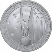 Silver coin Australia KM# 2073 Australian/American Memorial. War in the Pacific 1941-45. P.