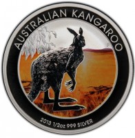 Silver coin Australia KM# 2087 AUSTRALIAN KANGAROO. P. 2013 1/2oz 999 SILVER.
