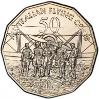 Copper-Nickel coin Australia KM# 2160 AUSTRALIAN FLYING CORPS. 50. 1911 1921.
