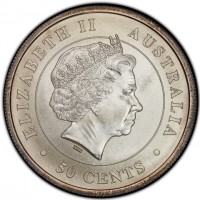 ELIZABETH II. AUSTRALIA. 50 CENTS. IRB.