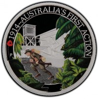 Silver coin Australia KM# 2887 1914 - AUSTRALIA'S FIRST ACTION. P. NM.