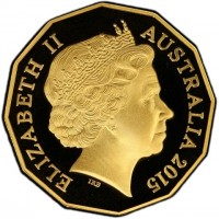 Gold Plated Cupronickel coin Australia KM# 2191a ELIZABETH II. AUSTRALIA 2015. IRB.
