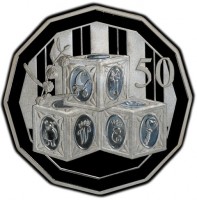 Silver coin Australia 50. W C.