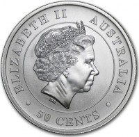 ELIZABETH II. AUSTRALIA. 50 CENTS. IRB.