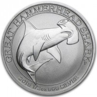 Silver coin Australia KM# 3001 GREAT HAMMERHEAD SHARK. 2015 1/2 oz 999 SILVER. P. NM.