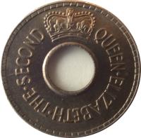 obverse of 1/2 Penny - Elizabeth II (1954) coin with KM# 20 from Fiji. Inscription: QUEEN · ELIZABETH · THE · SECOND