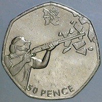 Copper-Nickel coin United Kingdom KM# 1179 50 PENCE.