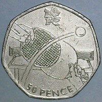 Copper-Nickel coin United Kingdom KM# 1180 50 PENCE.