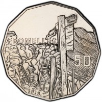 Copper-Nickel coin Australia KM# 3195 FROMELLES. 50. 1916. EL.