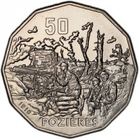 Copper-Nickel coin Australia KM# 3196 50. 1916. POZIERES. EL.