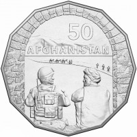 Copper-Nickel coin Australia KM# 3197 50. AFGHANISTAN.