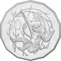 Copper-Nickel coin Australia KM# 3203 50. 猴.