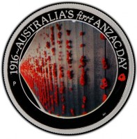 Silver coin Australia KM# 3208 1916 - AUSTRALIA'S first ANZAC DAY. P. AH.