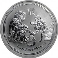 Silver coin Australia KM# 3211 猴. P IJ. Year of the Monkey.