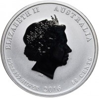 Silver coin Australia KM# 3212 ELIZABETH II AUSTRALIA. IRB. 1/2 oz 999 SILVER 2016 50 CENTS.