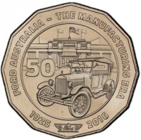 Copper-Nickel coin Australia KM# 3362 FORD AUSTRALIA - THE MANUFACTURING ERA. 50. 1925-2016. FORD.