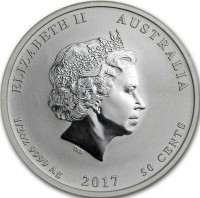 ELIZABETH II AUSTRALIA. IRB. 1/2 oz 9999 Ag 2017 50 CENTS.