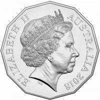 Copper-Nickel coin Australia KM# 3462 Lettering:. ELIZABETH II. AUSTRALIA 2018. IRB.