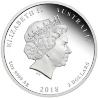 Silver coin Australia KM# 3479.1 ELIZABETH II AUSTRALIA. IRB. 1/2OZ 9999 Ag 2018 50 CENTS.