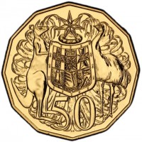 Gold Plated Cupronickel coin Australia KM# 68.1 50. SD.