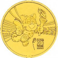 Russia coin 10 Roubles - Talisman of the Summer Universiade Kazan (2013) obverse obverse of 10 Roubles - Talisman of the Summer Universiade Kazan (2013) coin with Y# 1421 from Russia. Inscription: UNIVERSIADE KAZAN 2013 RUSSIA