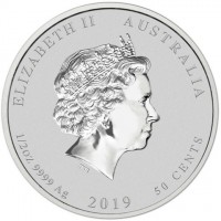 ELIZABETH II AUSTRALIA. IRB. 1/2OZ 9999 Ag 2019 50 CENTS.