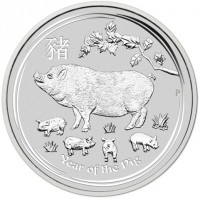 Silver coin Australia KM# 3626 猪. AH. P. Year of the Pig.