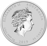 ELIZABETH II AUSTRALIA. IRB. 1/2OZ 9999 Ag 2019 50 CENTS.