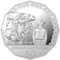 Copper-Nickel coin Australia KM# 3844 LA. AFGHAN CAMELEERS. 50.