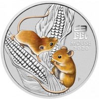 Silver coin Australia KM# 3847.1 鼠. MOUSE. 2020. IJ. P.