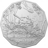 Copper-Nickel coin Australia KM# 4049 YS 507938. 50. The BATTLE of. LONG KHANH.