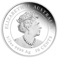 Silver coin Australia KM# 4056 ELIZABETH II AUSTRALIA. JC. 1/2oz 9999 Ag 50 CENTS.