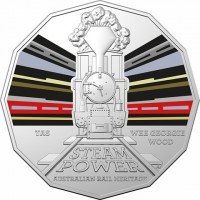 Copper-Nickel coin Australia KM# 4263 TAS. WEE GEORGIE. WOOD. STEAM. POWER AS. AUSTRALIAN RAIL HERITAGE.
