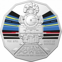 Copper-Nickel coin Australia KM# 4264 STEAMRAIL. R 711. VIC R711 SPIRIT OF BENDIGO. STEAM. POWER AS. AUSTRALIAN RAIL HERITAGE.