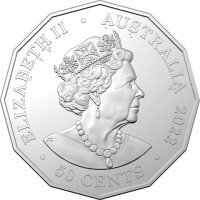 Copper-Nickel coin Australia KM# 4265 ELIZABETH II. AUSTRALIA. 2022. 50 CENTS. JC.