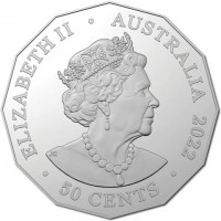 Copper-Nickel coin Australia KM# 4267 ELIZABETH II. AUSTRALIA. 2022. 50 CENTS. JC.