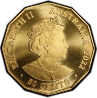 ELIZABETH II. AUSTRALIA. 2022. 50 CENTS. JC.