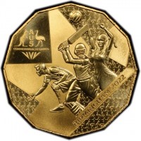 Gold Plated Cupronickel coin Australia KM# 4268 A. U. S. COMMONWEALTH GAMES. BIRMINGHAM 2022.