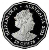 ELIZABETH II. AUSTRALIA. 2022. 50 CENTS. JC.