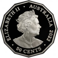 ELIZABETH II. AUSTRALIA. 2022. 50 CENTS. JC.