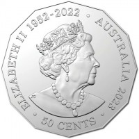 ELIZABETH II 1952 - 2022. AUSTRALIA 2023. 50 CENTS. JC.