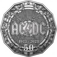 Silver coin Australia KM# 4466 AC-DC. 1973 - 2023. 50.