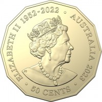 Aluminium Bronze coin Australia KM# 4468 ELIZABETH II 1952 - 2022. AUSTRALIA 2023. 50 CENTS. JC.