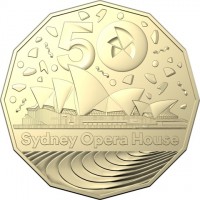 Aluminium Bronze coin Australia KM# 4468 50. Sydney Opera House.