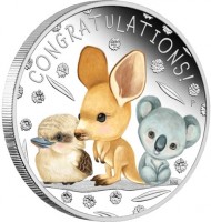 Silver coin Australia KM# 4472 CONGRATULATIONS. P NM.