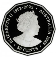 ELIZABETH II 1952 - 2022. AUSTRALIA 2023. 50 CENTS. JC.